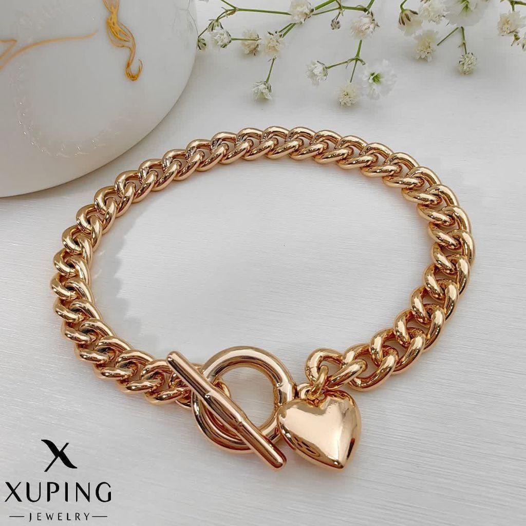 دستبند قلبی ژوپینگ با قفل T کد 2037 - خرید آنلاین از گالری آداس